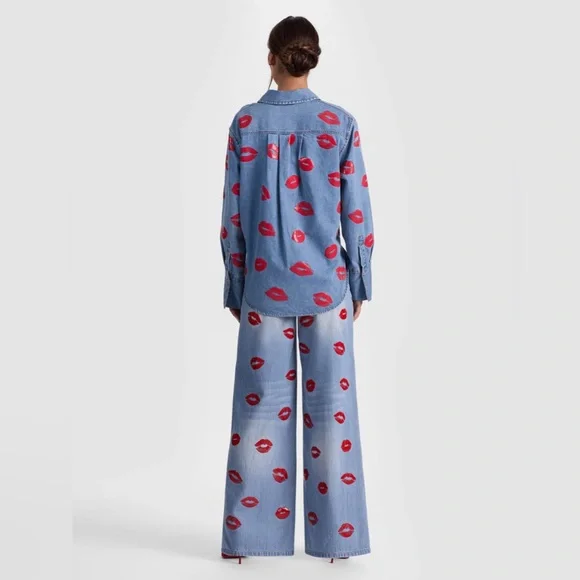 Alice Olivia FINELY OVERSIZED BUTTON DOWN $465 NEW with tag - Picture 5 of 7